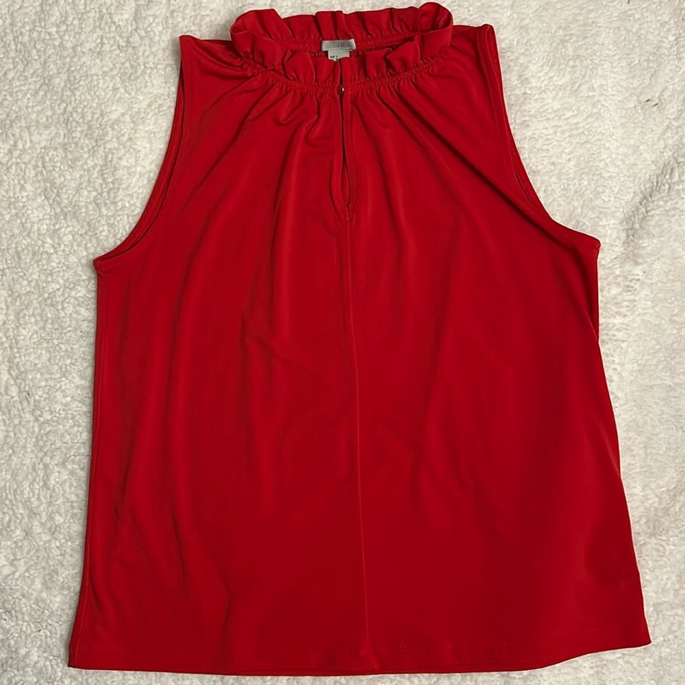 Red Sleveless Blouse, H&M, size Small